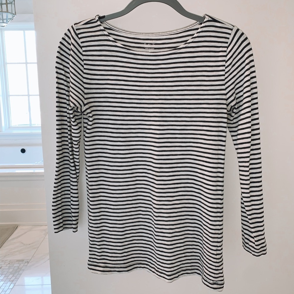 JCREW STRIPED 3/4 LEGNTH SLEEVE